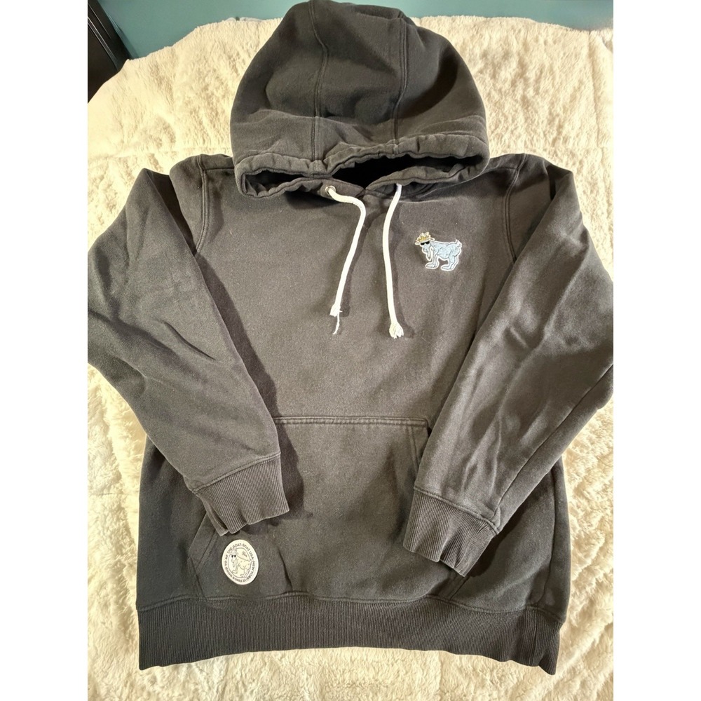 Goat USA Size Small Pullover Drawstring Hoodie Long Sleeve Black Kangaroo Pocket